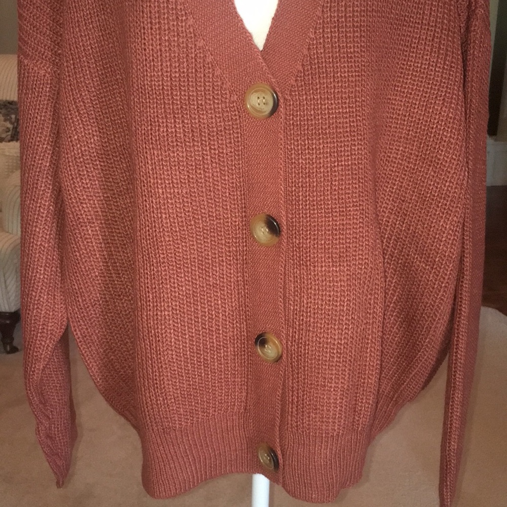 Listicle Loose Fit Buttondown Cardi - Picture 8 of 12